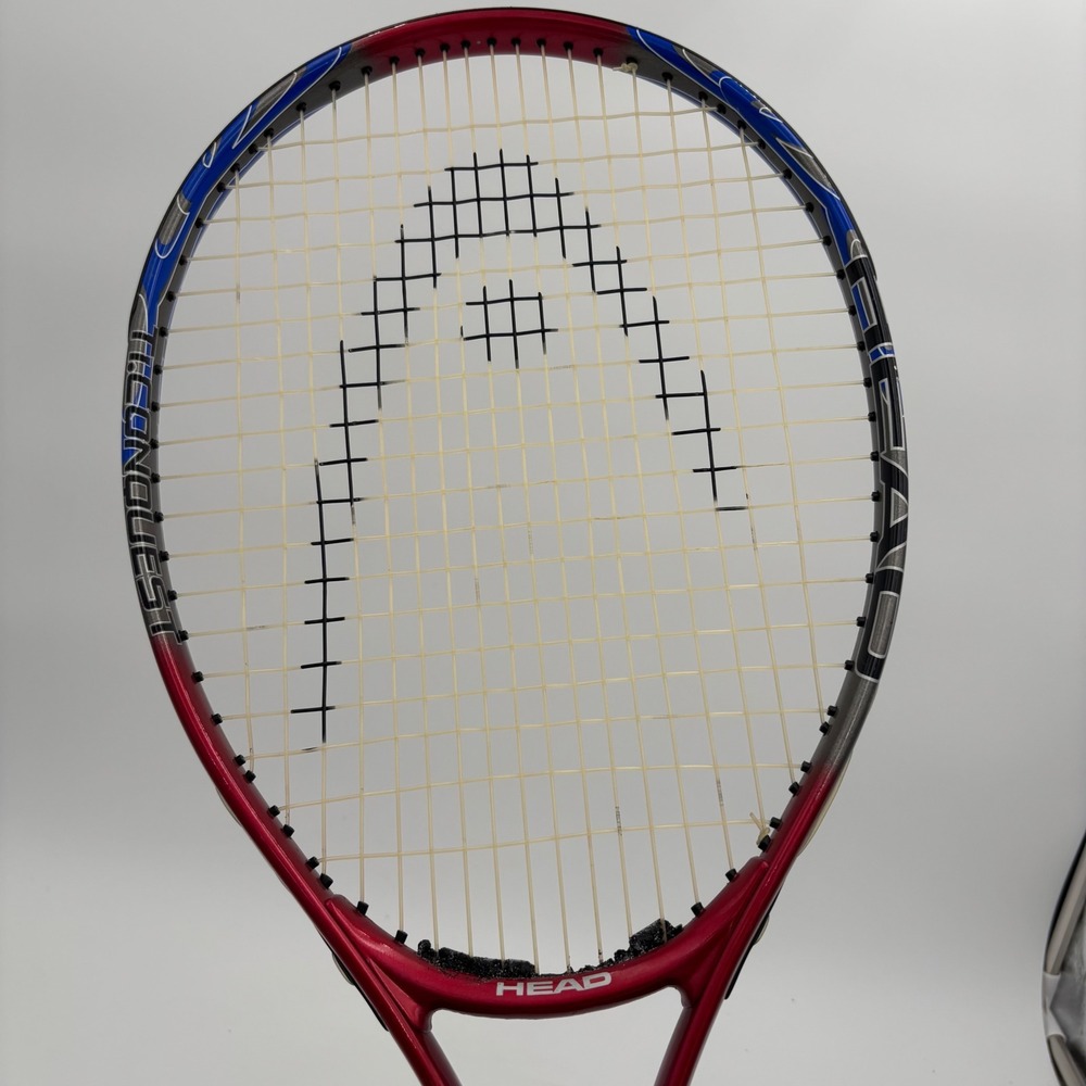 Head Ti.Conquest Tennis Racquet Unisex 4 1/4 Red Blue Excellent Titanium Nano - Picture 3 of 8